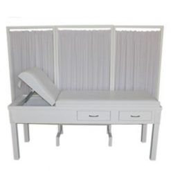 Ahşap Beyaz Renk Hasta Muayene Masası ve Paravan